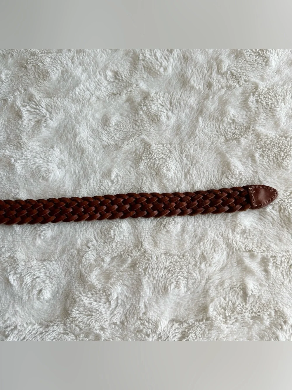 Omega Braided Leather Belt Womens Medium 35” Brown Woven Western Boho Festival